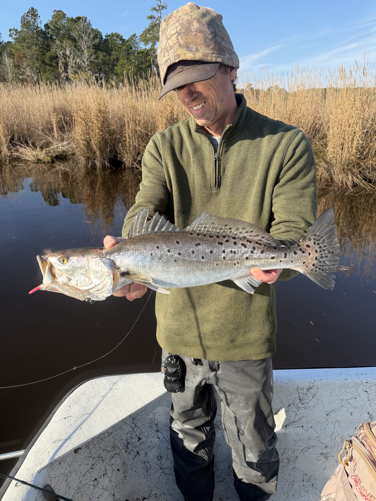 Client with a Pamlico River speckled trout