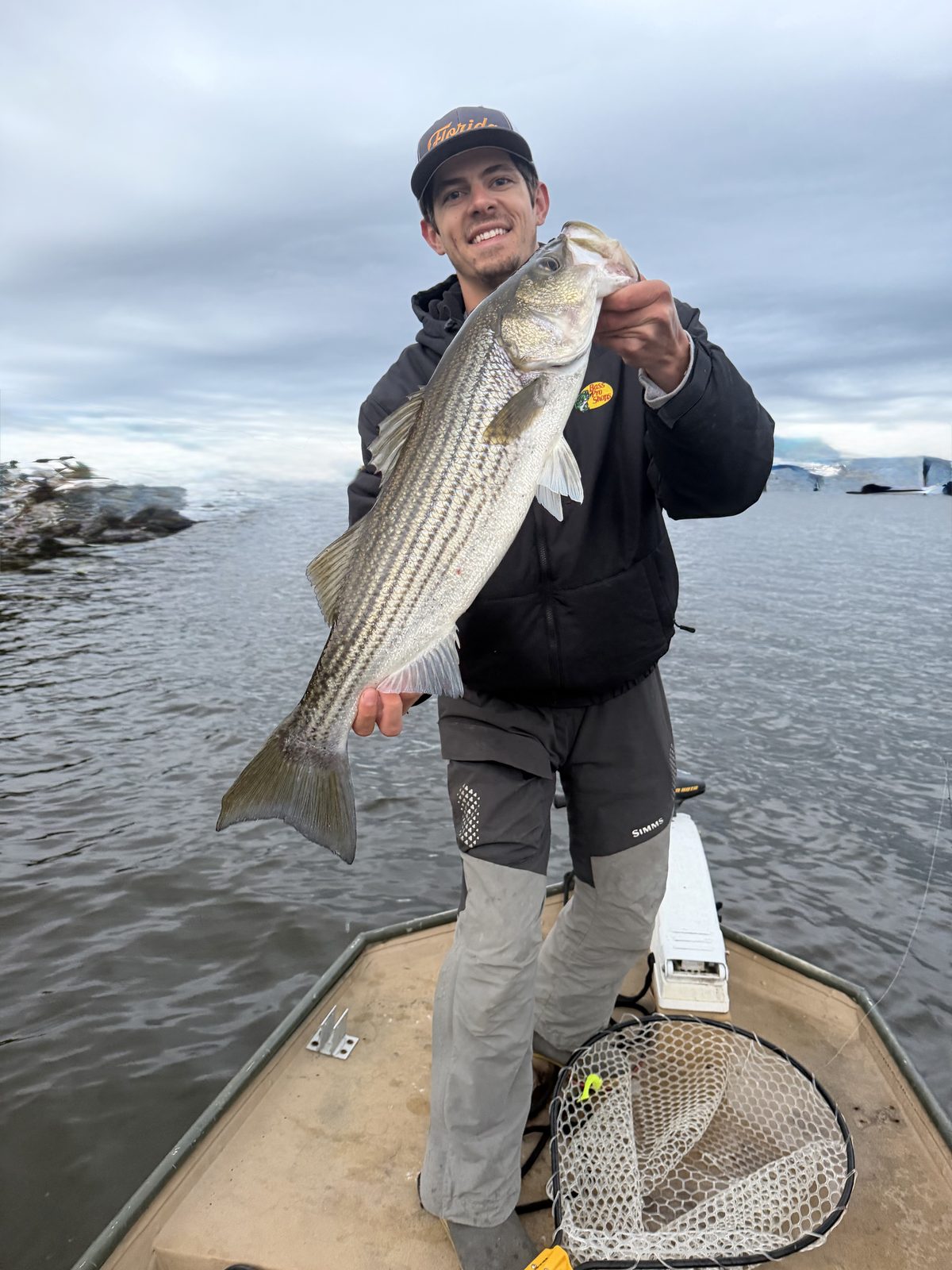 Angler with a striped bass from Eastern North Carolina