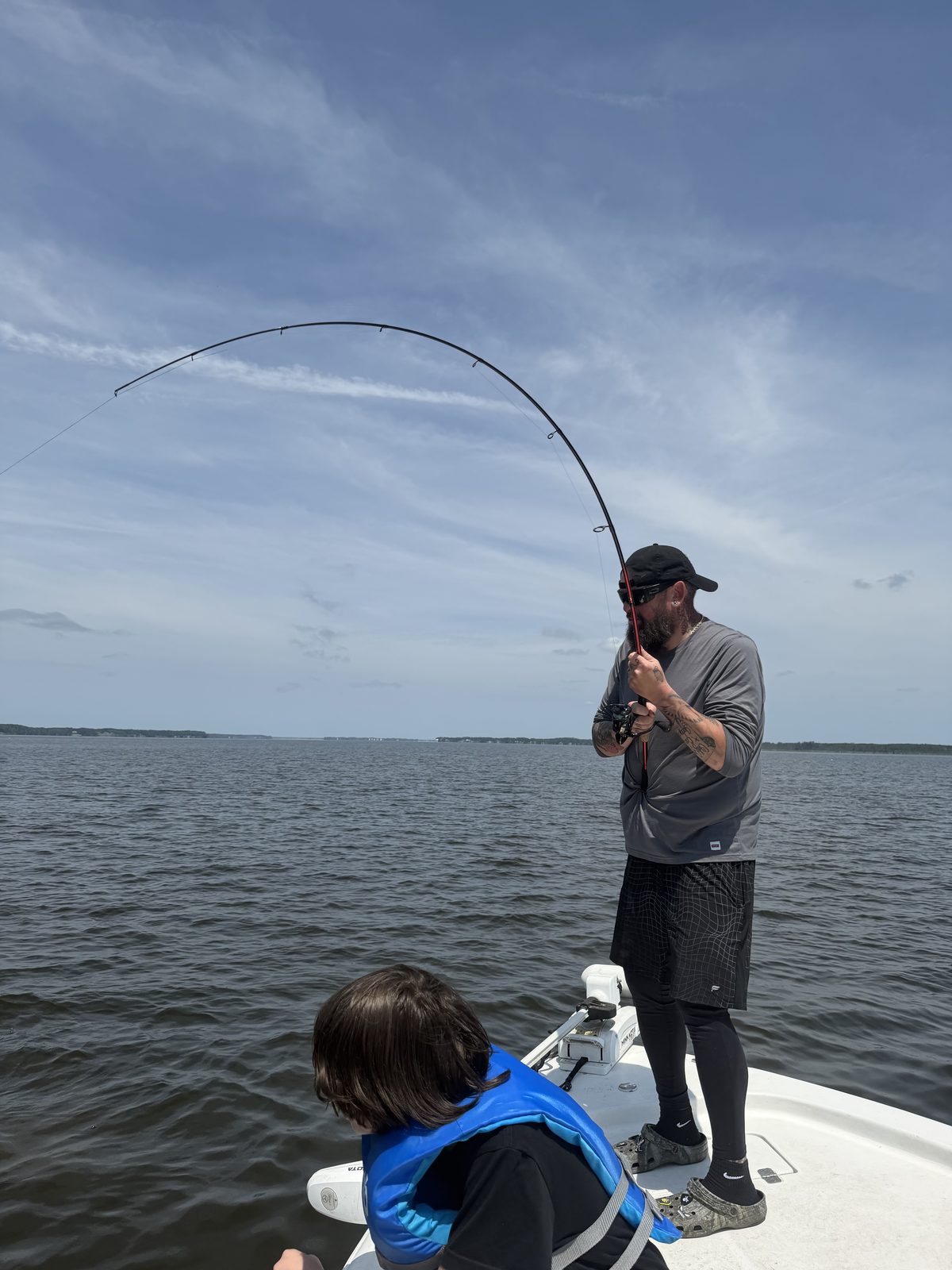 Trophy red drum caught with Captain Chandler