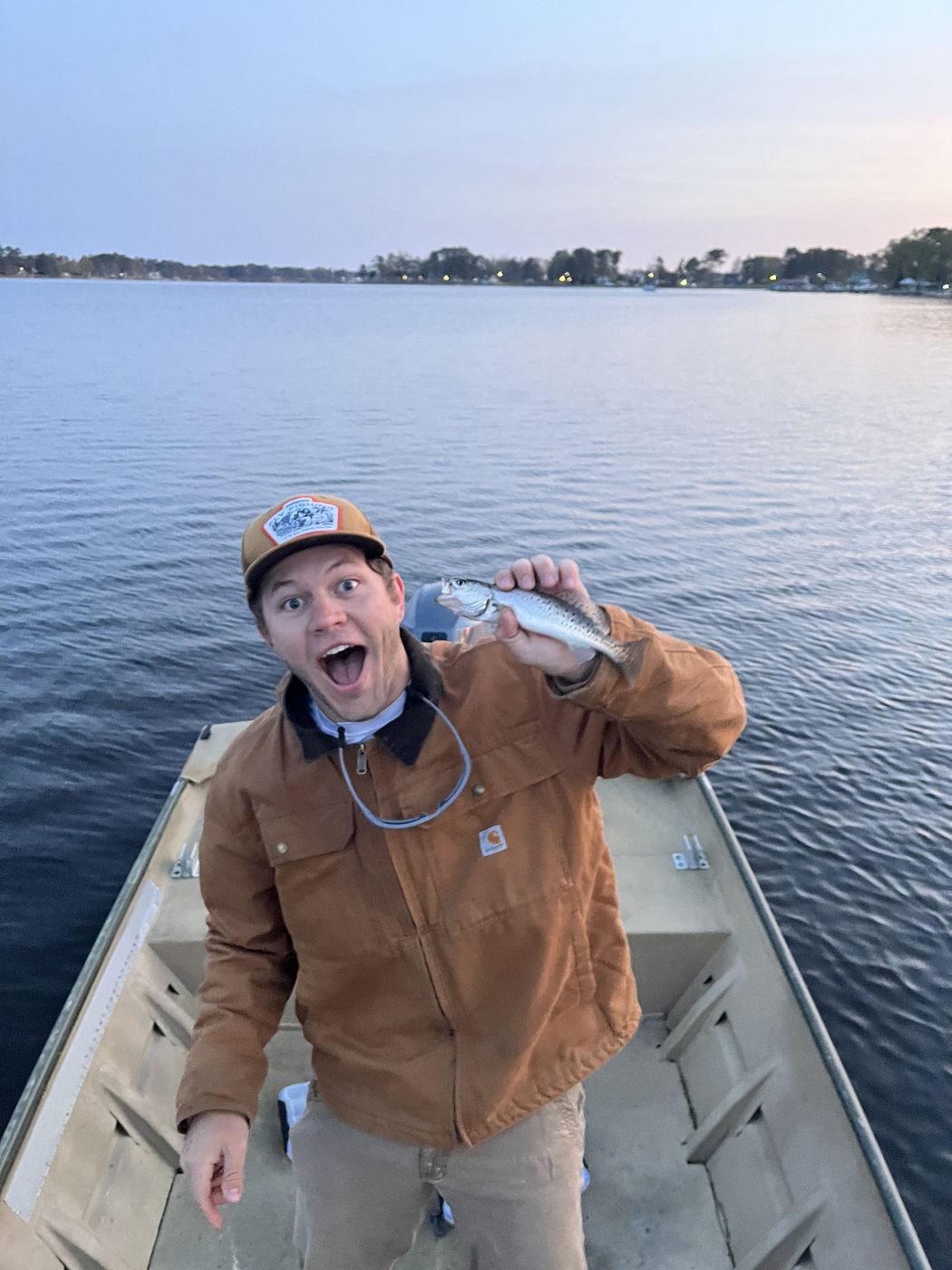 Excited angler with a fresh catch